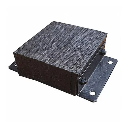 Tope de Andén Laminado de Banda Minera y Acero 10"x10"x4.5"