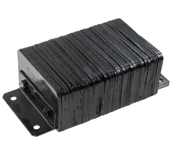 Tope de Andén Laminado de Banda Minera y Acero 12"x10"x4.5"